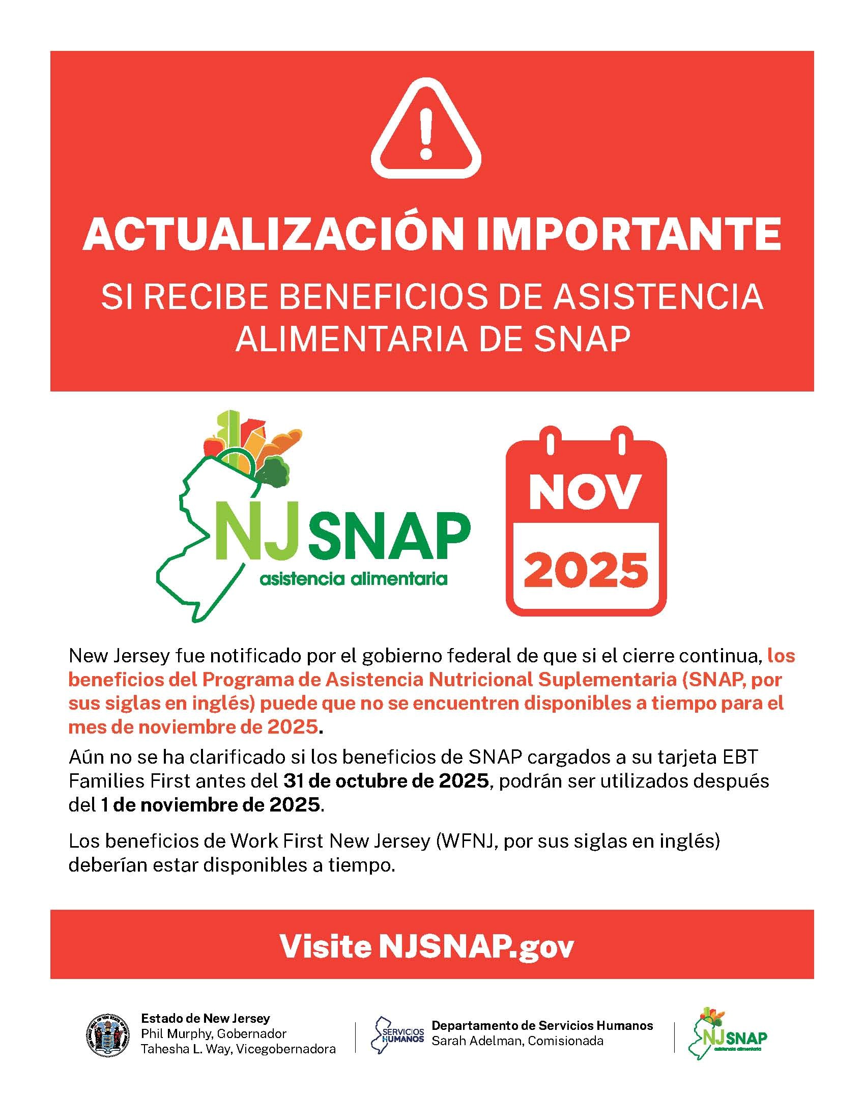 SNAP Benefits Update spanish